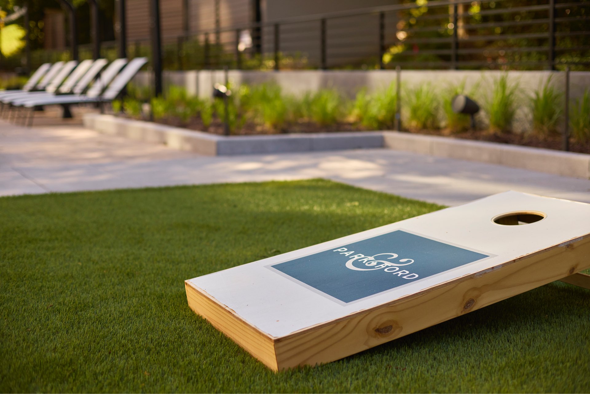 Strike up some friendly competition with a community cornhole game